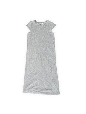 Jessica Simpson Gray T-Shirt Maxi Dress Cap Sleeve Heather Small